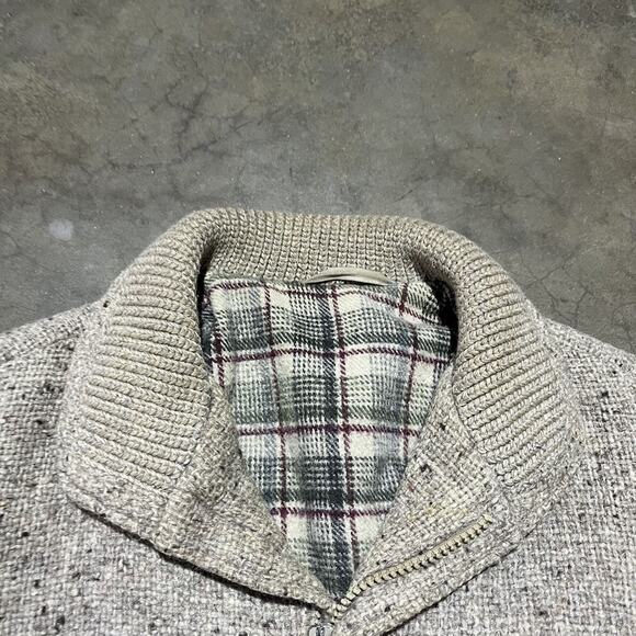 Vintage 80s Wool Tweed Grandpa Bomber Fall Coat Jacket - Picture 4 of 4